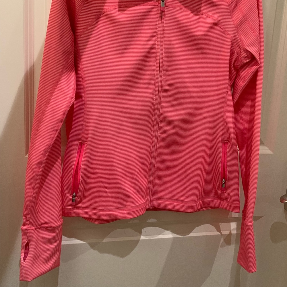 Pink Striped zip up - Picture 2 of 3